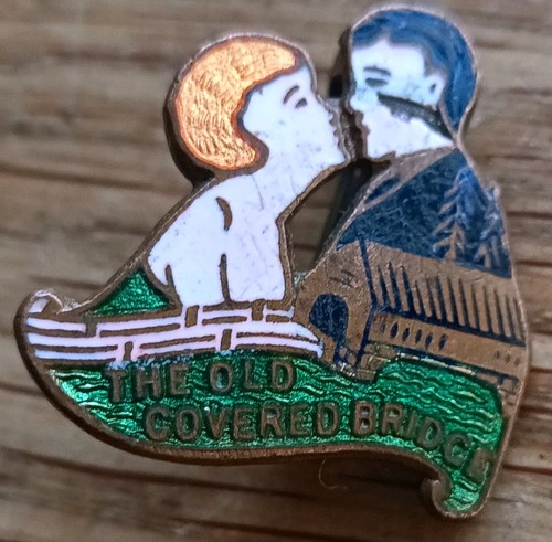 Vintage enamel song pin badge - enamel,
