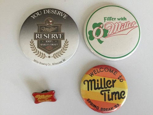 Vintage miller beer badges - vintage,